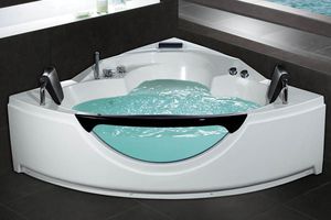 Badewanne für Eckeinbau / aus Acryl / doppelt / Massage
