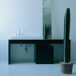 Einbauwaschbecken / rechteckig / Keramik / modern