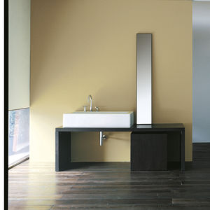 Aufsatzwaschbecken / rechteckig / Keramik / modern