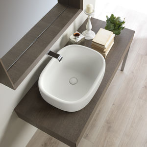 Aufsatzwaschbecken / oval / Keramik / modern