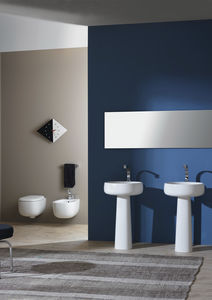 Freistehend-Waschbecken / rund / Keramik / modern