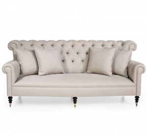klassisches Sofa / Stoff / Leder / 2 Plätze