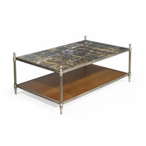 moderner Couchtisch / Glas / Marmor / aus Eiche