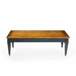 moderner Couchtisch / aus Eiche / aus Mahagoni / Glas