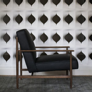 moderner Sessel / Leder / aus Nussbaum / aus Esche