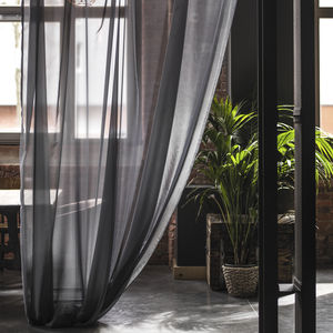 Gardinenstoff / uni / Polyester / transparent