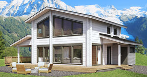 Fertigbauhaus / modern / Massivholz / mit 2 Ebenen