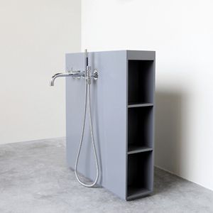 modernes Regal / Hi-macs® / für Badezimmer / mit Stauraum