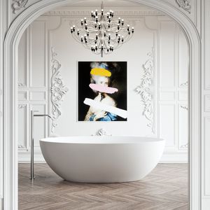 freistehende Badewanne / oval / Mineralwerkstoff / aus Acrylharz