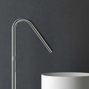 Einhebelmischer für Waschtisch / bodenstehend / Edelstahl / für Badezimmer