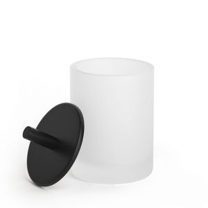 Aufbewahrungsbox / sandgestrahltes Glas / mit Deckel / für Bad