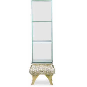 klassische Vitrine / auf Beinen / Glas / Messing
