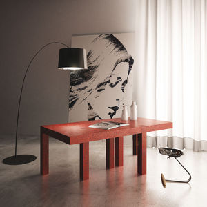 Esstisch / originelles Design / lackiertes Holz / rechteckig / für Hotels