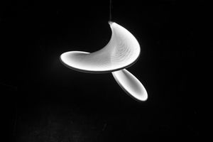 Hängelampe / originelles Design / Aluminium / Stoff