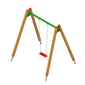 Schaukel aus verzinktem Stahl / Holz / Kunststoff / für Spielepark