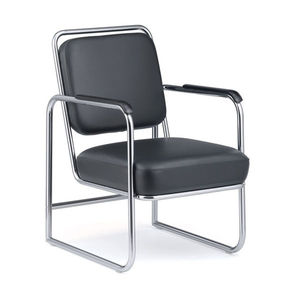 Besucherstuhl / Bauhaus Design / Polster / mit Armlehnen / Kufen