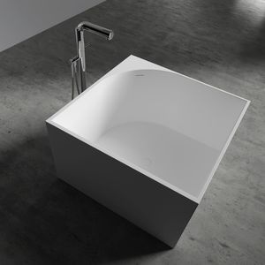 freistehende Badewanne / für Eckeinbau / quadratisch / Verbundwerkstoff