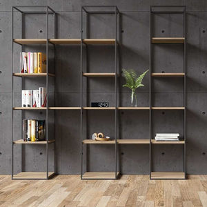 modernes Regal / aus Eiche / Stahl / für Büro