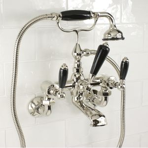 Mischbatterie für Badewanne / Wandmontage / aus Metall / für Badezimmer