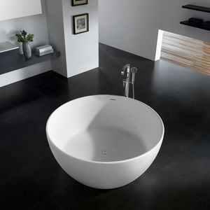 freistehende Badewanne / rund / aus Mineralguss