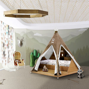 Standardbett / Einzel / originelles Design / Holz