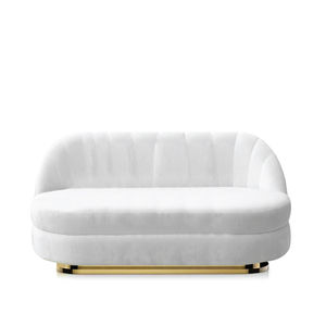 modernes Sofa / Baumwolle / Samt / Messing