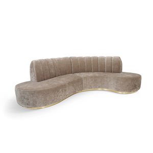halbrundes Sofa / modern / Samt / grau