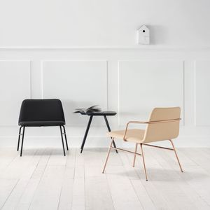 Sessel / Skandinavisches Design / Stoff / Metall / weiß