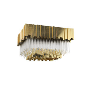 moderne Deckenleuchte / aus Kristall / Messing mit Goldauflage / Halogen