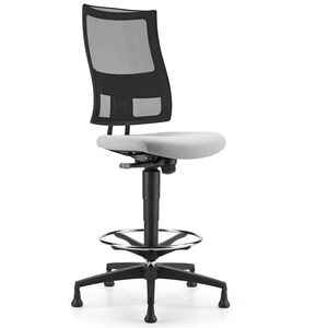 Stoff-Arbeitshocker / Polster / mit Rollen / höhenverstellbar