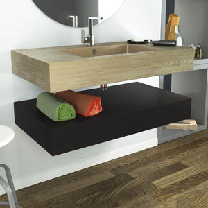 moderner Badezimmer-Schrank / Holz / wandmontiert / mit Schublade