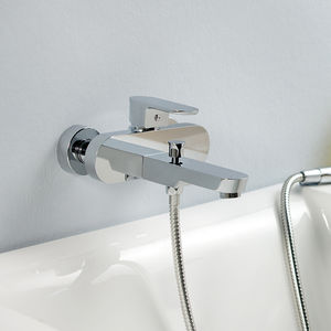 Einhebelmischer für Duschen / für Badewanne / wandmontiert / aus verchromtem Messing