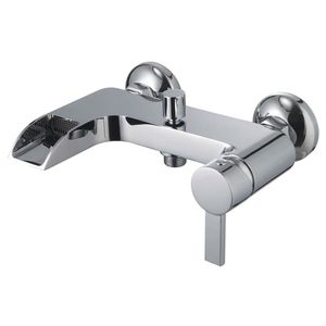 Einhebelmischer für Duschen / für Badewanne / wandmontiert / aus verchromtem Messing