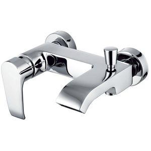 Einhebelmischer für Duschen / für Badewanne / wandmontiert / aus verchromtem Messing