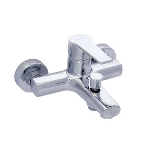 Einhebelmischer für Duschen / für Badewanne / wandmontiert / aus verchromtem Messing
