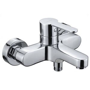Einhebelmischer für Duschen / für Badewanne / wandmontiert / aus verchromtem Messing