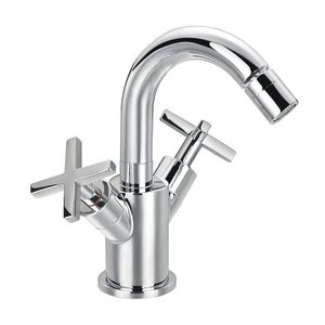 Mischbatterie für Bidet / freistehend / verchromtes Metall / aus verchromtem Messing