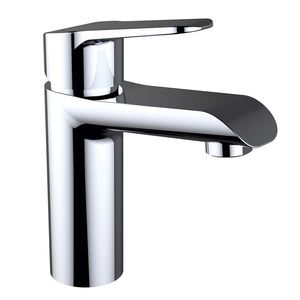 Einhebelmischer für Waschtisch / aus verchromtem Messing / für Badezimmer / 1-Loch