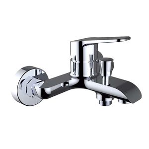 Einhebelmischer für Duschen / für Badewanne / wandmontiert / aus verchromtem Messing