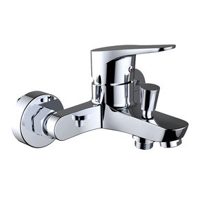 Einhebelmischer für Duschen / für Badewanne / wandmontiert / aus verchromtem Messing