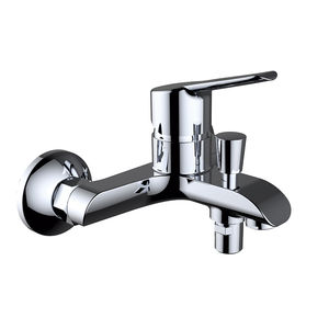 Einhebelmischer für Duschen / für Badewanne / wandmontiert / aus verchromtem Messing