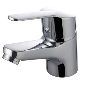 Einhebelmischer für Waschtisch / aus verchromtem Messing / für Badezimmer / 1-Loch