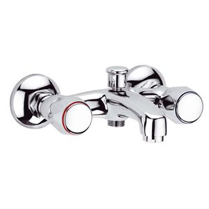 Mischbatterie für Duschen / für Badewanne / wandmontiert / aus verchromtem Messing