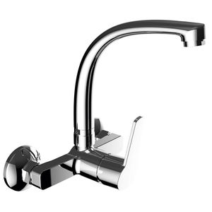 wandmontierter Einhebelmischer / aus verchromtem Messing / Küchen / 2-Loch