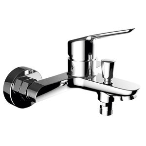 Einhebelmischer für Duschen / für Badewanne / wandmontiert / aus verchromtem Messing