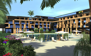Fertigbau-Gebäude / für Hotels / Holz / Brettschichtholz
