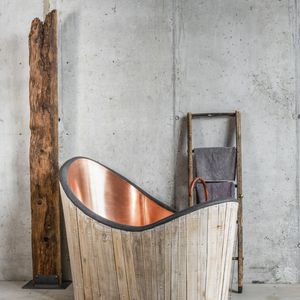 freistehende Badewanne / rund / oval / Kupfer