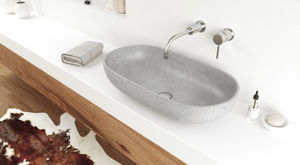 Aufsatzwaschbecken / oval / Beton / modern