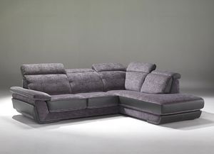 modulierbares Sofa / modern / Leder / Stoff