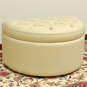 klassischer Fußschemel / Leder / Stoff / Innenraum